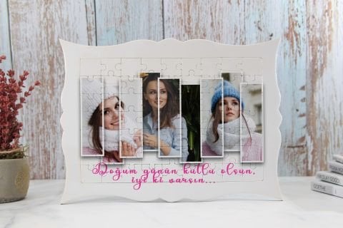 3 FOTOĞRAFLI DOĞUM GÜNÜ MESAJLI A4 PUZZLE