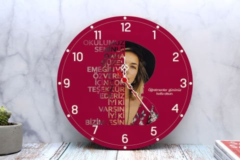 KİŞİYE ÖZEL ÖĞRETMENLER GÜNÜ DUVAR SAATİ