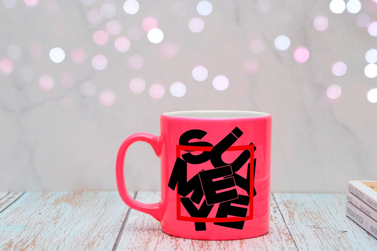 KİŞİYE ÖZEL KARE TASARIMLI KUPA Neon Pembe